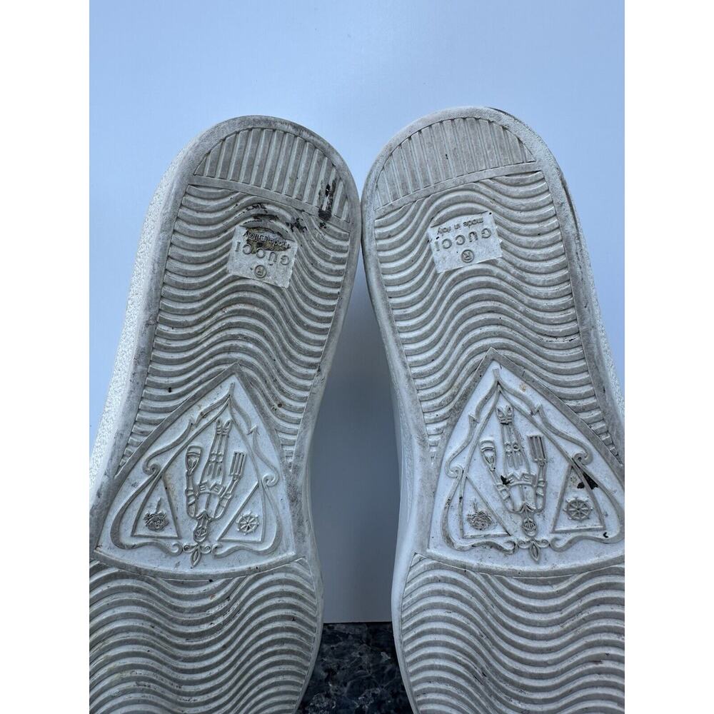 Gucci White Leather Low Top Sneakers Men’s Size 9.5 Missing Insole - Picture 12 of 15